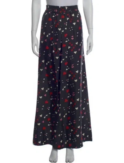 Pre-owned La Doublej Silk Wide Leg Pants In Blue
