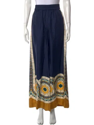 Pre-owned La Doublej Silk Wide Leg Pants In Blue