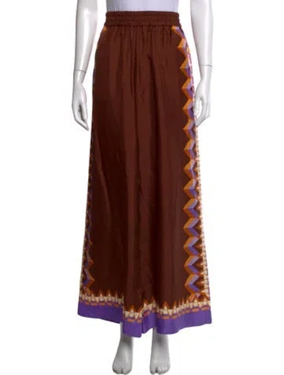 Pre-owned La Doublej Silk Wide Leg Pants In Brown