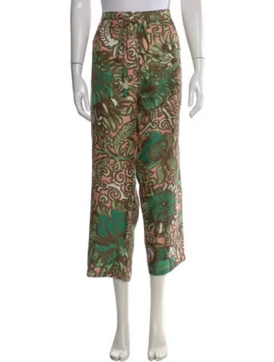 Pre-owned La Doublej Silk Wide Leg Pants In Green