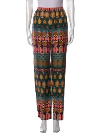 Pre-owned La Doublej Silk Wide Leg Pants In Green