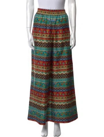 Pre-owned La Doublej Silk Wide Leg Pants In Multi