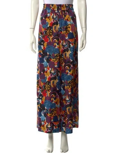 Pre-owned La Doublej Silk Wide Leg Pants In Multi