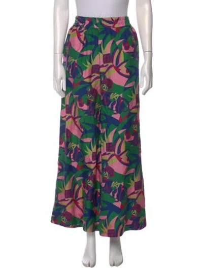 Pre-owned La Doublej Silk Wide Leg Pants In Multi