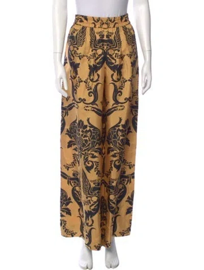 Pre-owned La Doublej Silk Wide Leg Pants In Multi