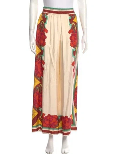 Pre-owned La Doublej Silk Wide Leg Pants In Neutral