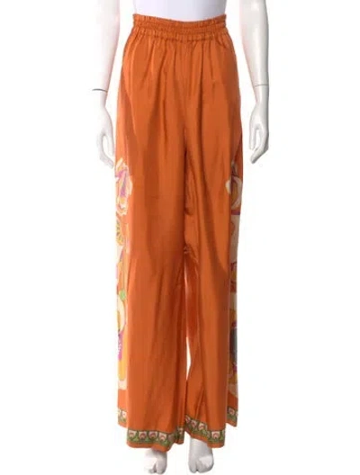 Pre-owned La Doublej Silk Wide Leg Pants In Orange