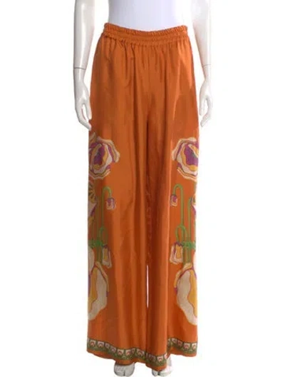 Pre-owned La Doublej Silk Wide Leg Pants In Orange