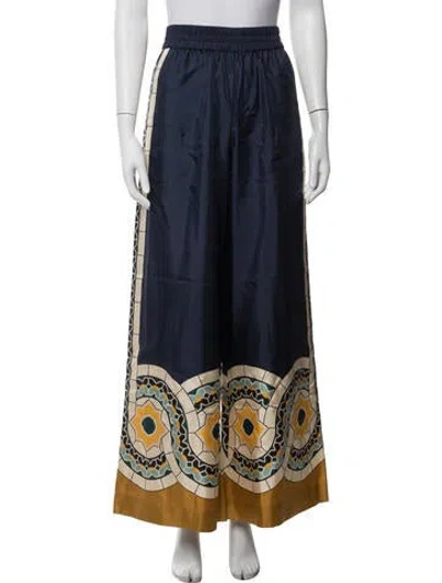 Pre-owned La Doublej Silk Wide Leg Pants W/ Tags In Blue