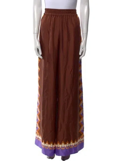 Pre-owned La Doublej Silk Wide Leg Pants W/ Tags In Brown