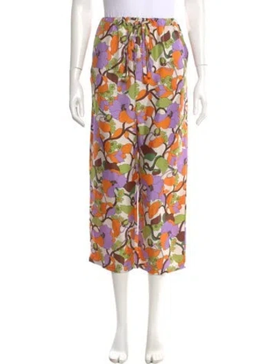 Pre-owned La Doublej Silk Wide Leg Pants In White