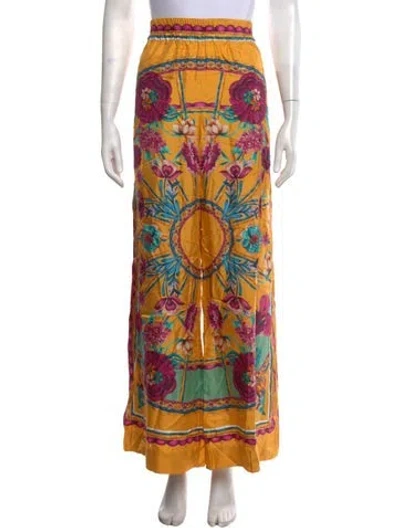 Pre-owned La Doublej Silk Wide Leg Pants In Yellow