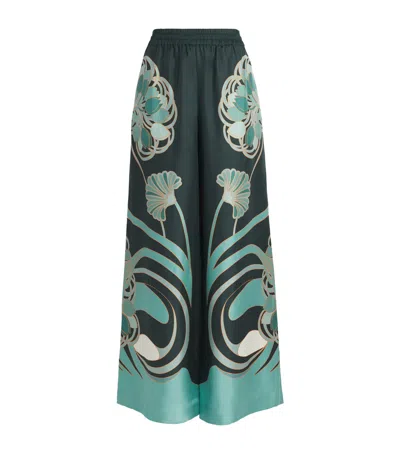 LA DOUBLEJ LA DOUBLEJ SILK WIDE-LEG PALAZZO TROUSERS