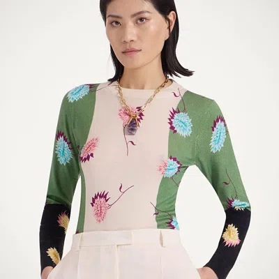 La Doublej Silky Crew Neck In Derby Placée Multicolor
