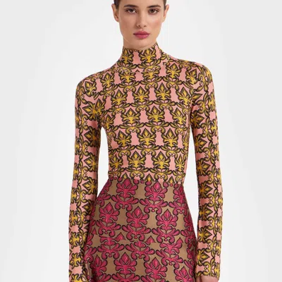 La Doublej Silky Turtleneck In Herald Fuchsia
