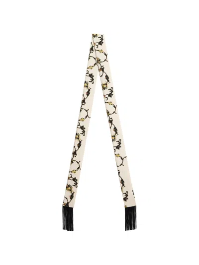 La Doublej Skinny Belt 6x180 With Fringes In Black