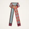 La Doublej Floral-pattern Fringed Scarf