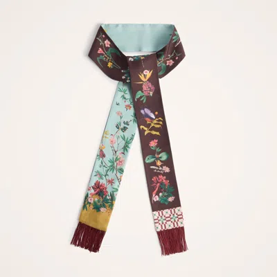 La Doublej Skinny Scarf In Brown