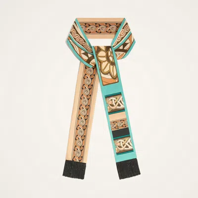 La Doublej Skinny Scarf In Kells Placée Blue Petrol