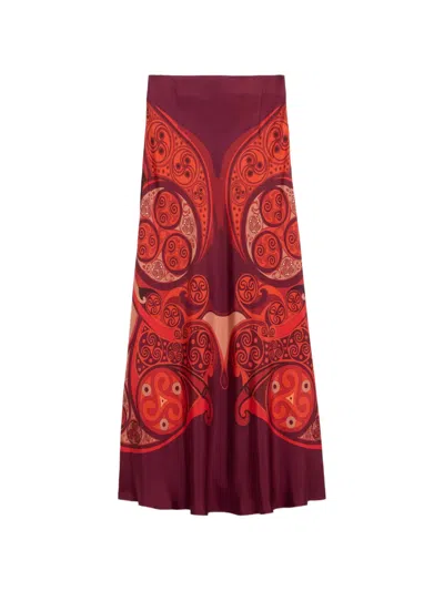 La Doublej Sleek Skirt In Red