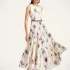 La Doublej Big Sleeveless Tiered Floral Dress In White