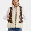 La Doublej Sleeveless Folk Jacket In Botticelli Black