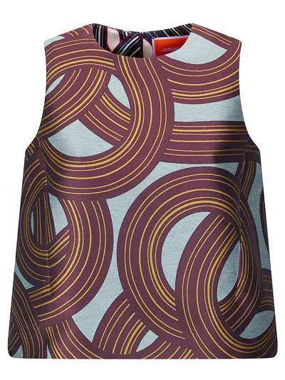 La Doublej Sleeveless Halter Top With Back Zipper Closure In Brown