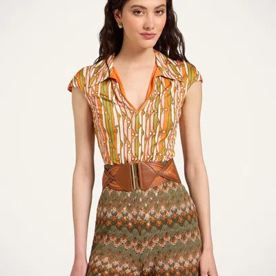 La Doublej Sleeveless Stretch Polo In Multi