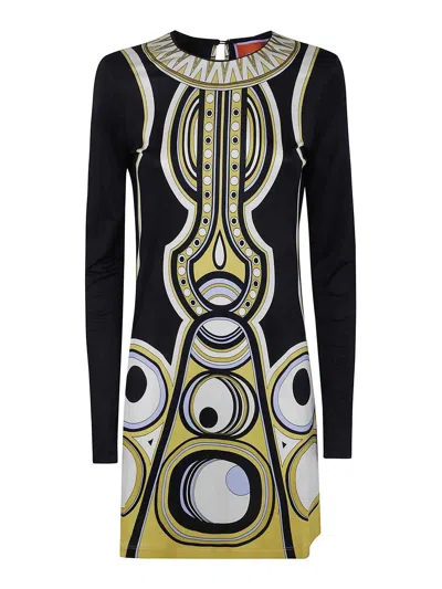 La Doublej Slinky Mini Swing Dress In Multicolour