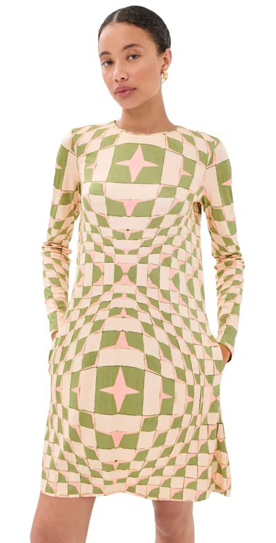 La Doublej Slinky Mini Swing Dress Sandglass In Multi