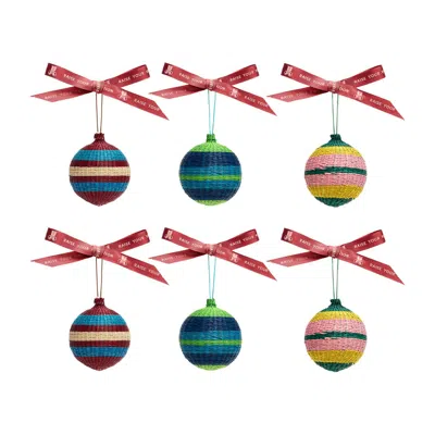 La Doublej Small Holiday Baubles Set Of 6 In Multi
