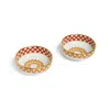 La Doublej Apollo Set Of 2 Porcelain Snack Bowls In Apollo Brick