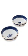 La Doublej Snack Bowl Set Of 2 Wildbird Blu
