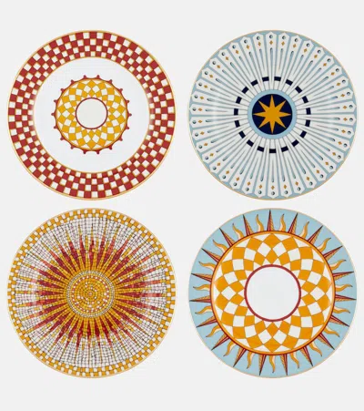 La Doublej Solar Set Of 4 Porcelain Dessert Plates