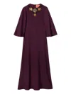 La Doublej Sorella Bell-sleeve Maxi Dress In Purple