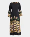 La Doublej Sorella Flare-sleeve Midi Dress In Black