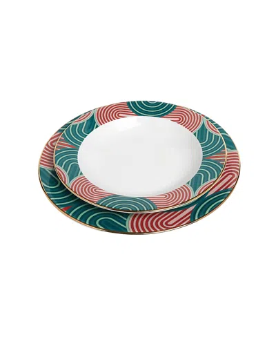 La Doublej Soup Plates, Set Of 2 9" X 9" In Multi