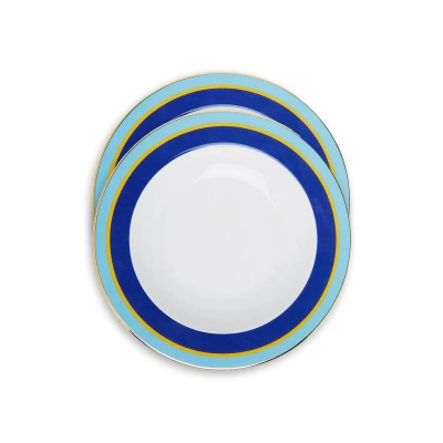 La Doublej Soup Plates Set Of 2 In Rainbow Azure