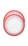 La Doublej Rainbow Dinner Plates (set Of Two) In Rainbow Rosa