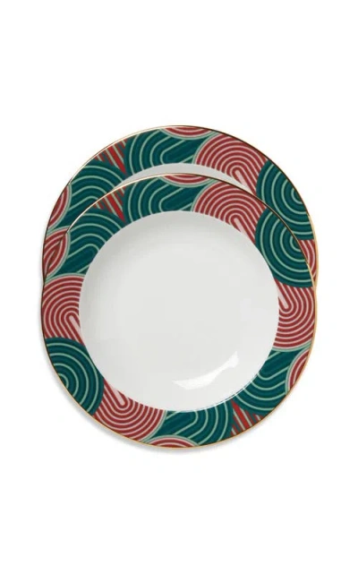 La Doublej Soup Plates Set Of 2 Slinky Verde