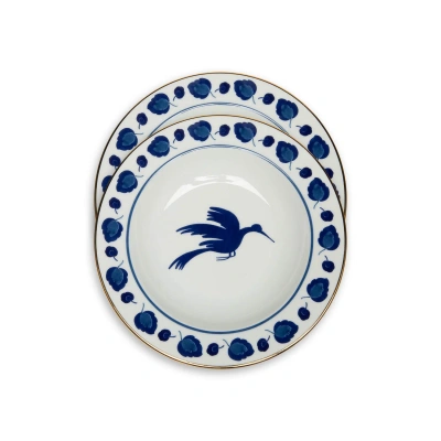 La Doublej Soup Plates Set Of 2 In Wildbird Blue