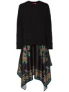 La Doublej Sporty Foulard Midi Dress In Black