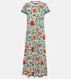 La Doublej La Double J Sporty Swing Floral-print Cotton Midi Dress In Multicoloured
