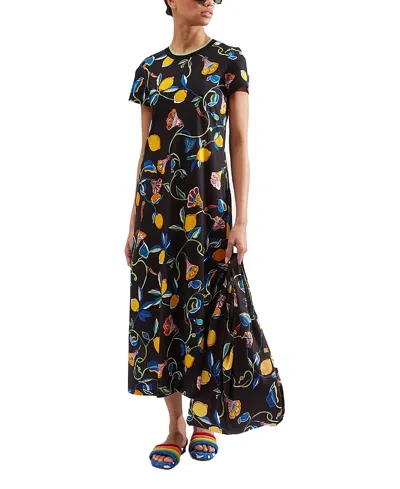 LA DOUBLEJ LA DOUBLEJ SPORTY SWING DRESS IN BORBONI BLACK