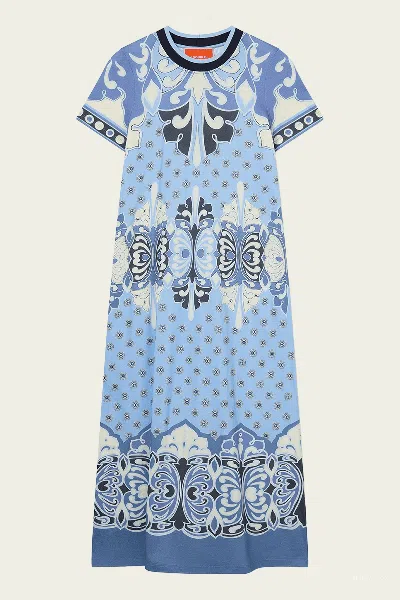 La Doublej Sporty Swing Dress In Cocoon Placée Blue