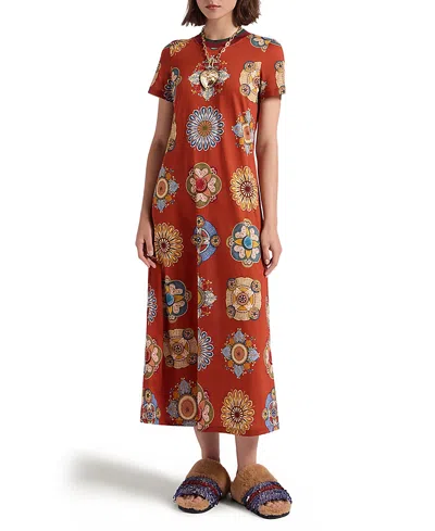 La Doublej La Double J Sporty Printed Cotton Midi Dress In Multi