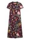 La Doublej Sporty Swing Floral-print Dress In Brown