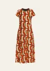 La Doublej Sporty Swing Dress In Pastel Orange