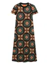 La Doublej La Double J Sporty Printed Cotton Midi Dress In Brown