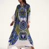 La Doublej Multicolor Kaftan With Belted Waist And All-over Graphic Print In Chakra Placée Multicolor